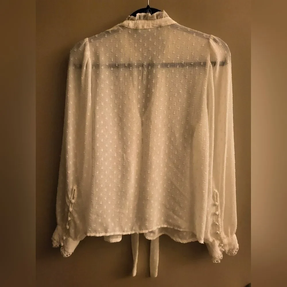 Zara Romantic Lace Tie Blouse